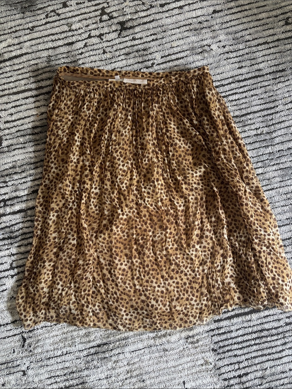 Valentino cheetah midi skirt